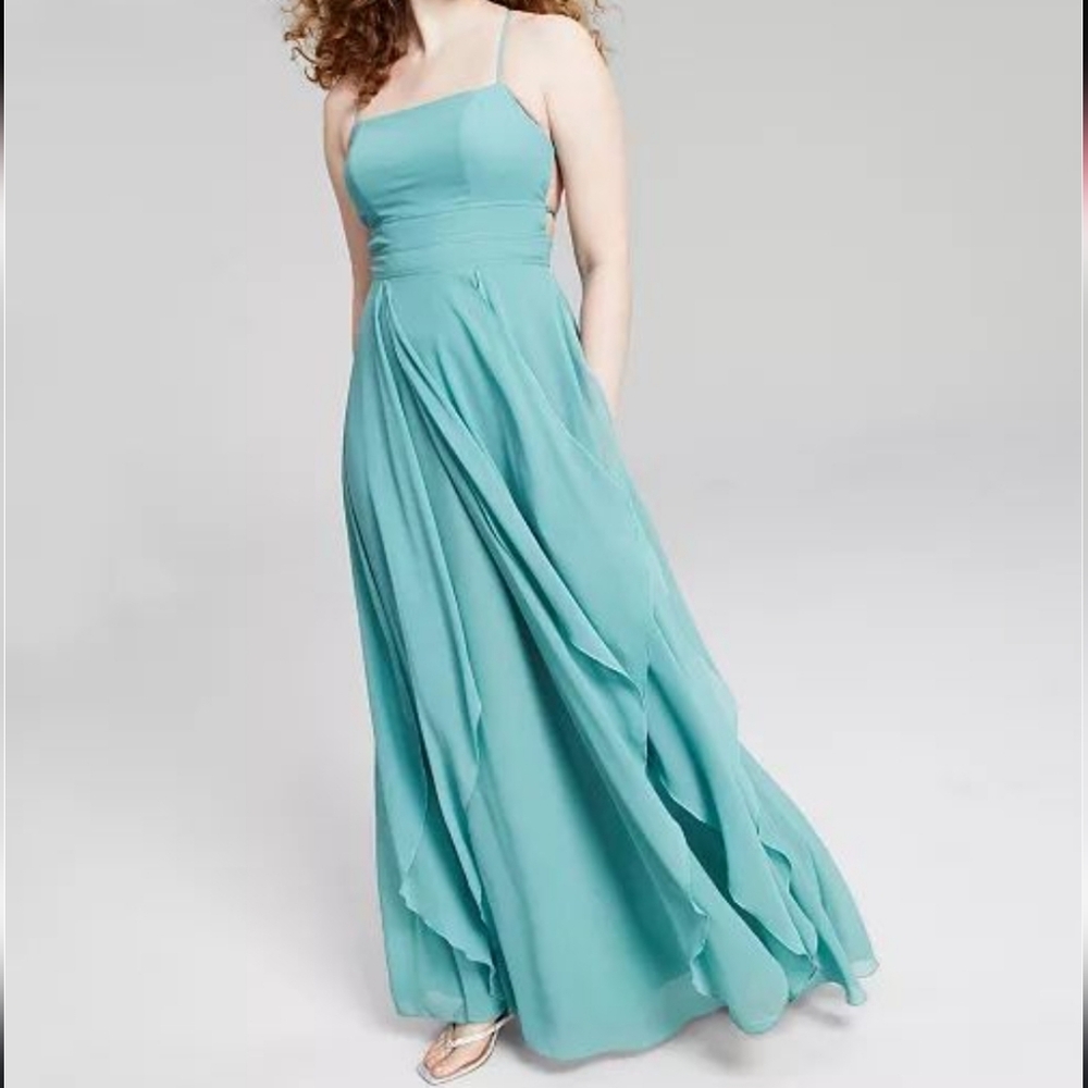 City Studios Juniors' Strappy-Back Gown Sz 17 (Juniors)